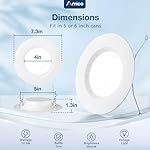 Amico 24 Pack 5/6 inch 5CCT LED Recessed Lighting, Dimmable, 12.5W=100W, 950LM, 2700K/3000K/4000K/5000K/6000K Selectable, Retrofit Can Lights with Baffle Trim, IC Rated - ETL & FCC, White - Image 5