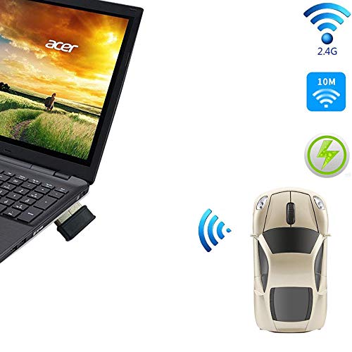 Image of Jinfili car Mouse Wireless Computer Office Ergonomic Mice for Notebook Laptop Windows 1600DPI 2.4Ghz Blue Light