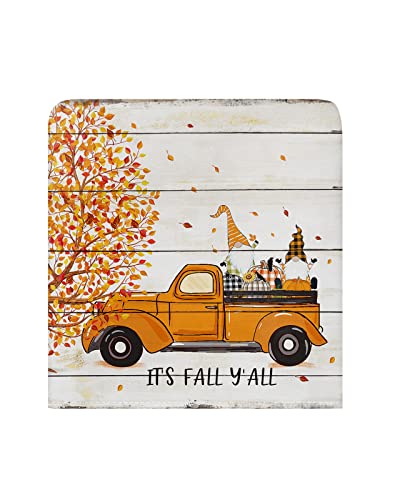 Truck With Dwarf Maple Tree Thanksgiving Chair Covers - 6 Pcs Dining Room Chair Back Covers, Retro Wooden Stripes Chair Slipcovers Removable Chair Protectors Covers For Kitchen/Banquet/Party 19"X18" #TOP1