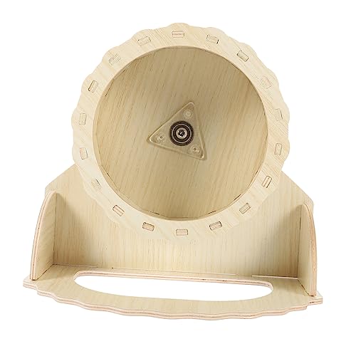 Milisten 1 セット 音のしない回し車のおもちゃ 車輪 ハムスターのスポーツ ギニア 屋内 ために ペット ラットホイール ハムスターエクササイズホイール ハリネズミ回し車 木製