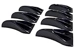 VMS RACING 7 PC Piece Carbon Fiber Look Universal Vortex Generators Roof Shark Fins Spoiler Wing Kit (Set of Seven) Black for Car Truck SUV