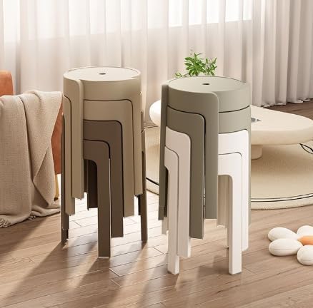 VesVas スタッキングチェア スタッキングスツール 2/4個セット 耐荷重150kg 折りたたみ可能 プラスチック軽量設計 屋台