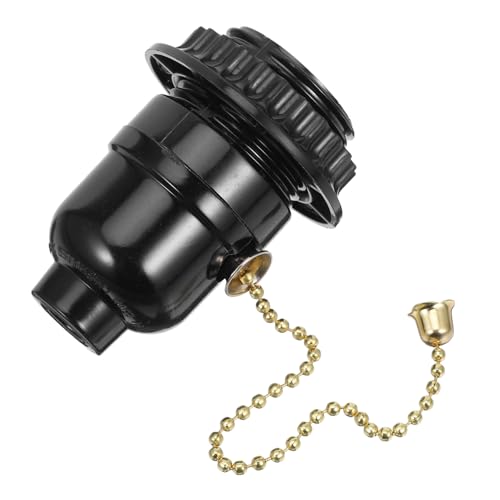 SEWACC Pull Chain Lampholder E27 Ceiling Light Lamp Holder with Black Bakelite Socket Pull Switch Lamp Base Replacement