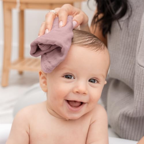 image for Comfy Cubs Muslin Baby Washcloths 6 Pack - Soft 6-Layer Cotton Wash Cl