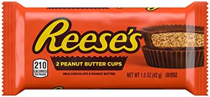 REESE'S Milk Chocolate Peanut Butter Cups Candy, Gluten Free, 1.5 oz Pack
