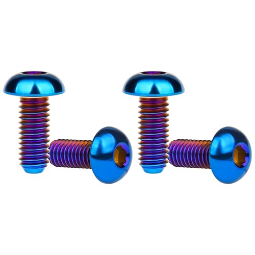 Image of Titanium Bolt M3 8 10 12 15mm Allen Key Head Screws for Bicycle Pack of 4 (Burnt Blue, M3x12mm)