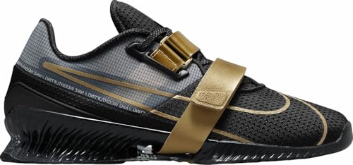 Nike Romaleos 4 Weightlifting Shoes (CD3463-001, Black/Metallic Gold/White/Metallic Gold) Size 11