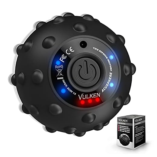 Vulken Acusphere 4 Speed High Intensity Vibrating Massage Ball for Muscle and Fitness, Plantar Fasciitis Pain Relief, Myofascial Release and Trigger Point Treatment