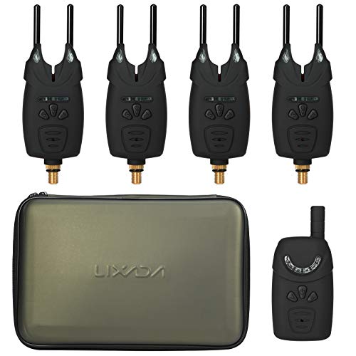 Lixada Receptor Inalámbrico de Alarma de Picadura LED de Alarma de Pesca Electrónica con Estuche