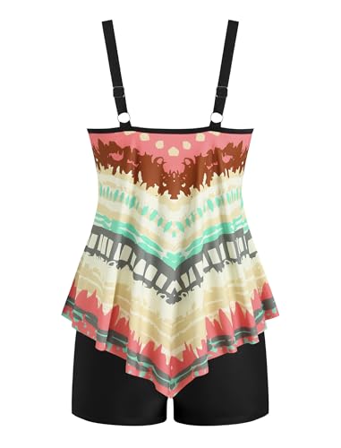 ZAFUL Womens Tankini Sets with Boyleg Bottoms Wide Strap Scoop Neck Swimsuits Boyshort High Waisted 2 Piece Swimwear2