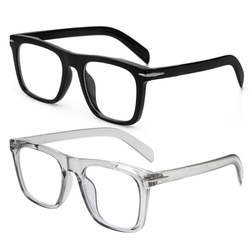 Image of JOVAKIT Square Frame Glasses for Women Men Non-prescription Clear Lens Eyeglasses Anti-Blue Light Lens Eyewear