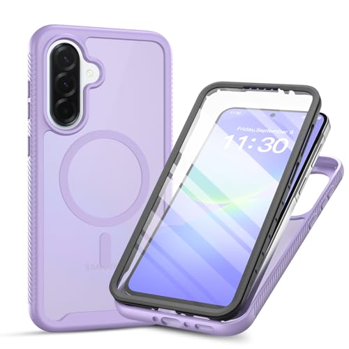Coque antichoc Samsung A16 5G silicone magnétique violette à protection 360