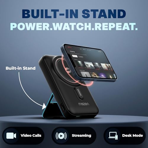 Image of Mozen by Amkette Surge Air S1 10000mAh Power Bank | MagSafe Power Bank Fast Charging | 22.5W USB-C Input /Output + 18W USB-A | 15W Qi Wireless for Android & iPhone | 1 Year Warranty