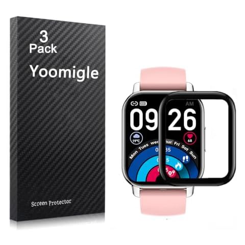 Yoomigle 3 Pack Compatible with Popglory P66 1.85'' Smartwatch Screen Protector Film Cover