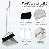 Best House | Dustpan and Brush Set | Long Handled | Light Cream | 1-Set | Upright Large Dustpan and Broom Combo Set | for Household Cleaning, Sweeping Brush for Home, Kitchen, Office, Lobby - Image 2