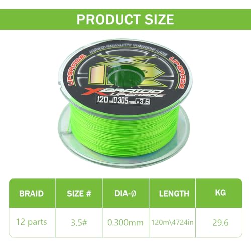 Image of Proberos 120 Meters PE Fishing Line Spool, 0.30mm Diameter PE Braided Fishing Line, 6-Layer Coated, Ultra-Strong 12-Strand Braided Line for Saltwater Fishing