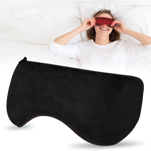 AOOWU Maschera Contorno Riscaldante, Calda Morbida Maschera per Gli Occhi Riscaldata, 2-In-1 Maschera Perle di Silicone Occhi con Cinturino Regolabile, per Occhi Secchi, Blefarite, Occhi Stanchi