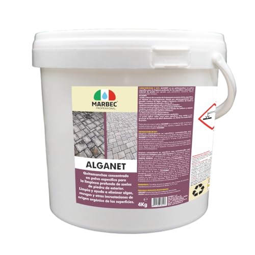 MARBEC ALGANET 4KG Detergente para la eliminación de algas, mohos, líquenes e incrustaciones biológicas en suelos y paredes