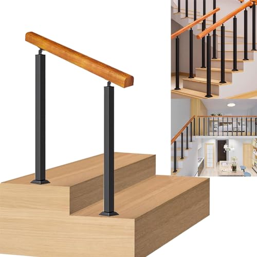 Rampe d'escalier réglable en bois pour sécuriser le jardin et l'accès de votre maison