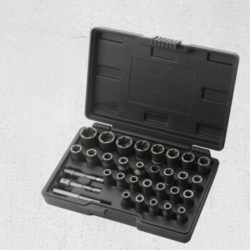 WheatThrive Juego de extractores de pernos, kit de extracción de tuercas, enchufe de perno pelado, para sujetadores dañados oxidados, 32 piezas con adaptadores