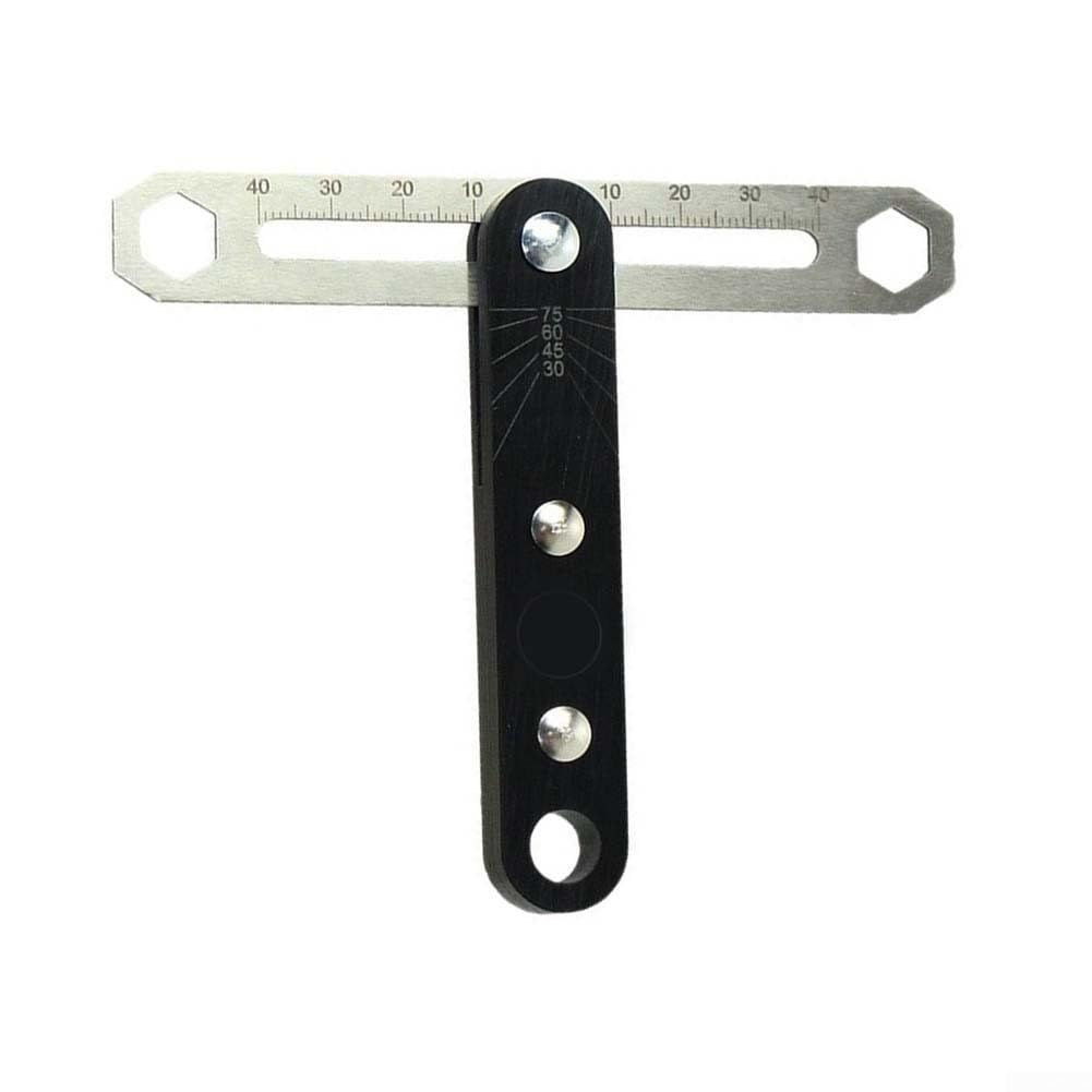 High Accuracy T-Type Square Ruler 80mm Scale Adjustable Angle Measure Tool for Carpentry Projects
