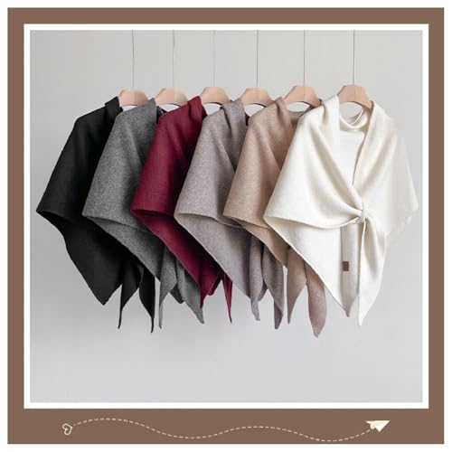 Women's Wool Triangle Striped Scarf Shawl, Pure Colour Wrap Sweater, Cardigan Shawl, Room Lightweight Shawl2