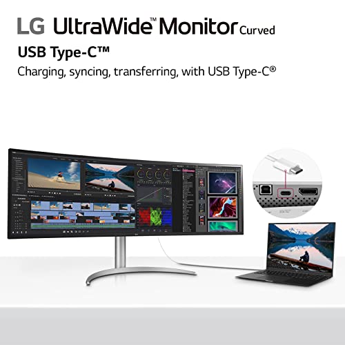 Lg 49Wq95C-W 49 Inch 32:9 Curved Ultrawide Dqhd (5120 X 1440) Nano Ips Monitor, Nvidia® G-Sync® Compatible & Amd Freesync™ Premium Pro, Hdmi 2.1 & Usb Type-C (90W Pd), Tilt/Height/Swivel Adjustable #TOP3