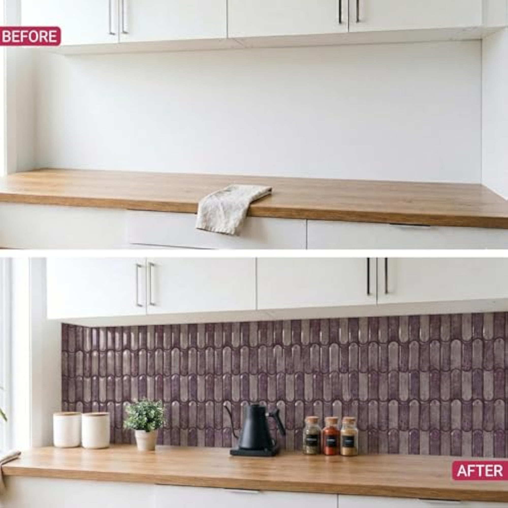 3D Teal & Purple Peel & Stick Tiles, Easy DIY Backsplash