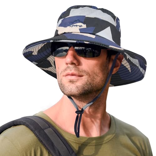 Rosoz Sun Hats for Men Women UPF 50+ Breathable Wide Brim Summer Fishing