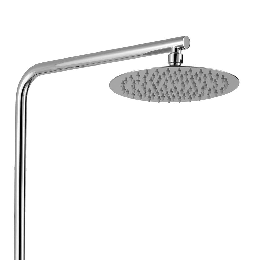 Columna de ducha monomando redonda modelo SIO tubo redondo extensible regulable en altura de 80 a 120 cm. Ducha de mano para hidromasaje y rociador redondos. Recambios garantizados