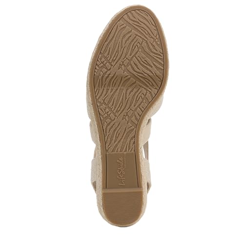 LifeStride Women's Kimball Espadrille Wedge Sandal, Natural/Gold, 7 by LifeStride - Image 4