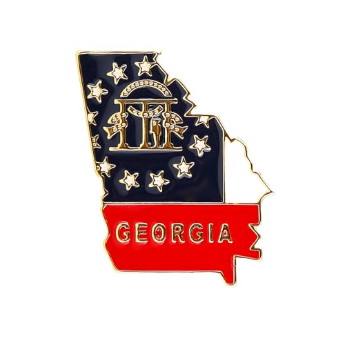 Image of State Shaped Map Lapel Metal Pin Enamel Brooch Keepsake Beautifully Designed for Backpack Hat