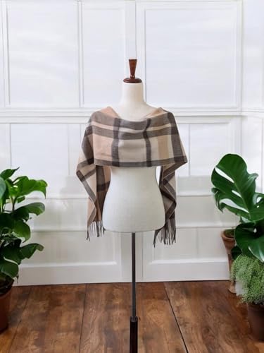 100% Natural Wool Scarf - Solid Plaid Check - Made in Inner Mongolia4