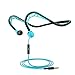 MUCRO Wired Neckband Running Sports Headphones with Microphone, Stereo Sound & Noise Cancelling in-Ear Headphones for iOS Android iPod and PC, Blue