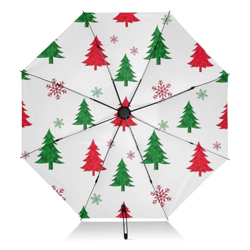 Parapluie pour femme GAIREG compact vert et rouge, accessoire de voyage léger
