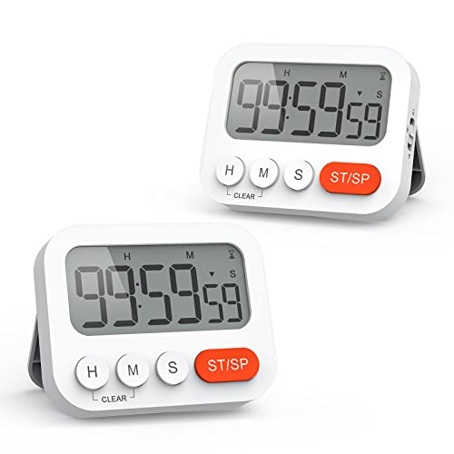 Temporizador de cocina digital LIORQUE de 2 piezas, reloj con imán y volumen regulable 2