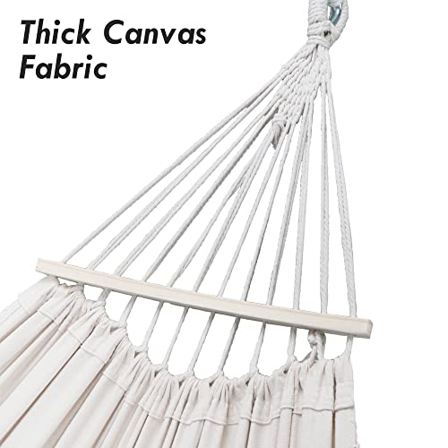 Oriolus Double Boho Macrame Hammock With Spreader Bar And Tassels Heavy Duty Indoor Outdoor 2 Person Hammock For Bedroom Patio Porch Backyard Max Load Upto 350 Lbs, Cream #TOP3