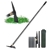 FAPUKL Hoe Garden Tools - Pickaxe - Foldable and Removable for Storage, 50" Extra Long Handle Adjust