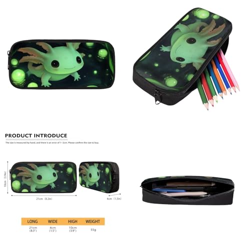Glowing Green Bubble Axolotl Backpack for School 4 Pcs Boys Bookbag Age 6-8 Large Capacity Kids School Bag with Lunch Bag for Primary School Casual Daypack4