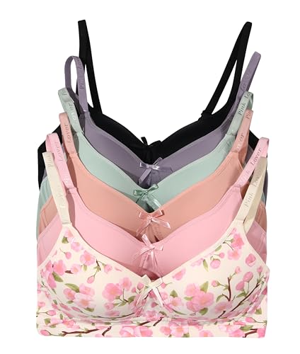 Image of Viola's Secret 6 Pack of Color Print T-Shirt Bras B Cup C Cup and D Cup
