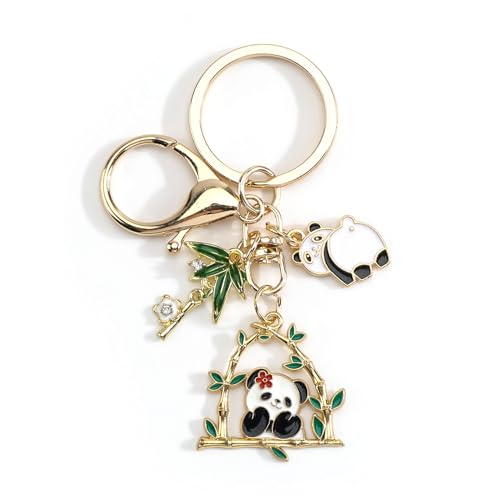 Porte-Clés Panda En Métal, Breloque Pour Sac à Main, Cadeau Pour Les Amoureux Des Pandas, Porte-Clés Pour Femmes Et Filles (2)