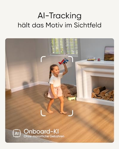 eufy Security Indoor Cam S350, Dual Kameras, 4K UHD Auflösung, Überwachungskamera mit 8× Zoom und 360° PTZ, Mensch/Tier KI, Ideal für Babyphone/Haustierkamera/Hausüberwachung, Dual-Band Wi-Fi 6 – Bild 5
