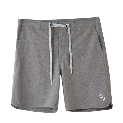 Mens Board Shorts Men's 7” Inch No Liner Men's Board Shorts for Mens Swim Trunks Men | Surf Boardshorts for Men Swim Trunk - Grey - 33