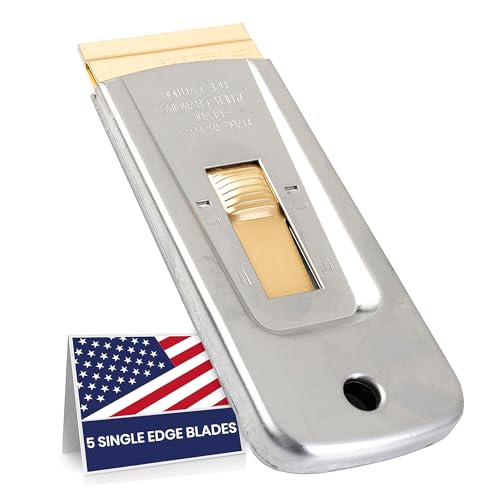 CANOPUS Razor Blade Scraper Tool Razor Blade Holder Window Scraper with Razor Blades Scraper for Glass Oven and Cooktop Sticker Remover Tool Windshield Scraper