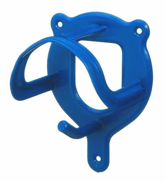 Jeffers Metal Horse Bridle Storage Bracket, Blue – PVC Coated Wall Mounted Hanger for Tack Room, Stable, Barn, Trailer – Equestrian Halter, Reins, & Tack Organizer, Horse Barn Accessories