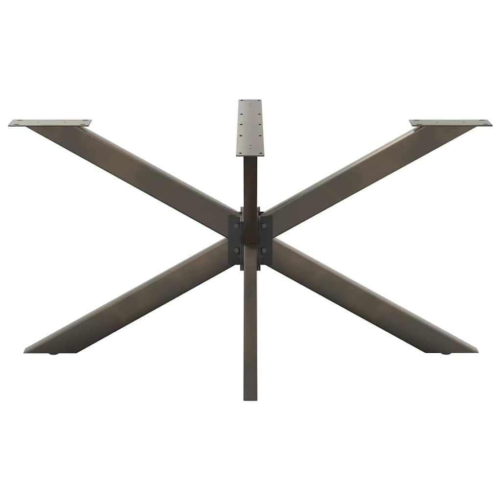 vidaXL Dining Table Leg Spider Shape Black 150x78x(72-73) cm Steel, Natural, 150 x 78 x (72-73) cm - Image 6