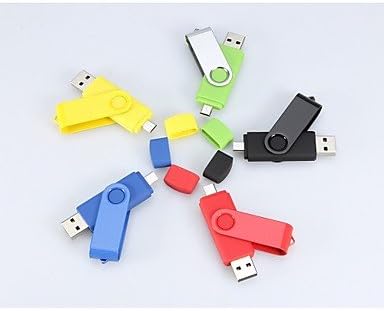 8GB Rotating USB Micro USB OTG Flash Pen Drive , Blue