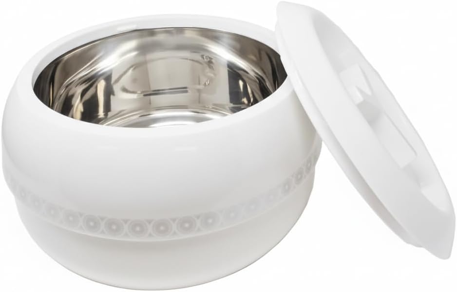 T TABAKH Palazio 2500ml+3200ml+5500ml Insulated Casserole Dish with Lid Hot Pot Food Warmer/Cooler - Thermal Soup, Salad Serving Bowl - Stainless Steel Container - Keeps Food Hot & Cold (Shine Mega - 2.5L, 3.2L, 5.5L)