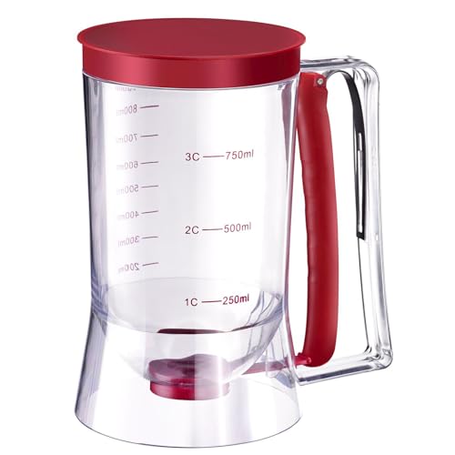 Westmark Doseur/Diviseuse de Pâte avec Couvercle et Graduations, Capacité : 900 ml, Plastique, Transparent/rouge, 30122260