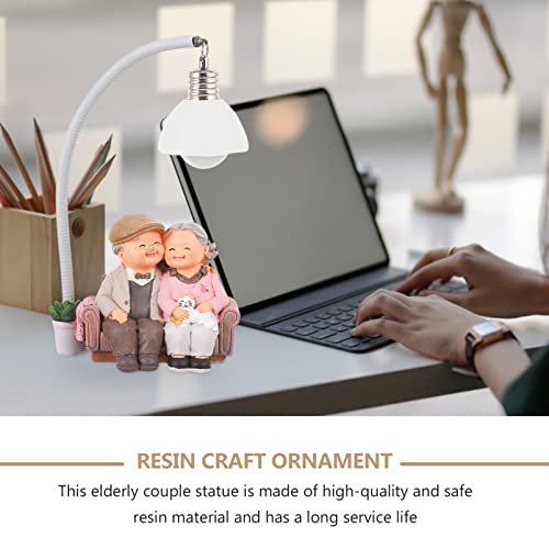 Homoyoyo Grandparents Figurines Loving Elderly Couple Figurines Cute Night Light Desktop Figurine Lamp for Living Room Bedroom - Image 3